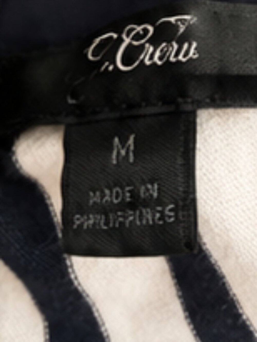 J.Crew Navy & White Striped Bow Back Sleeveless Peplum Top Medium - Picture 4 of 5